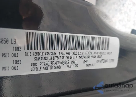 2015 Chrysler Town & Country Touring z USA, uszkodzony, nr VIN 2C4RC1BGXFR743018